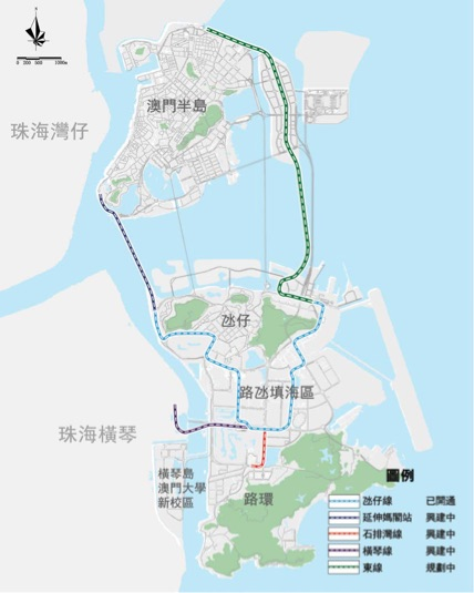 轻轨规划线网示意图。 轻轨规划线网示意图。
