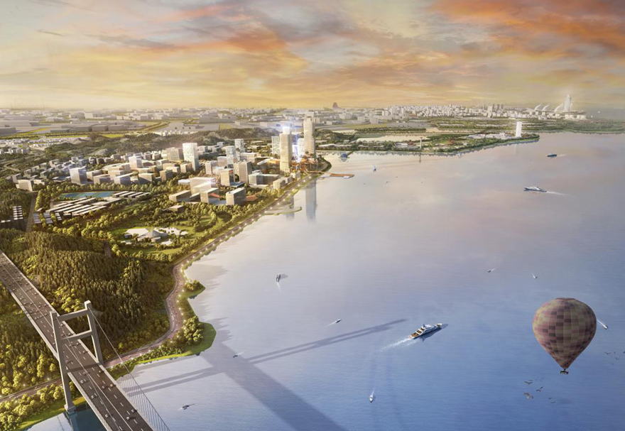 东莞滨海湾新区位于珠三角城市群东西岸交汇处，与前海、南沙等国家自贸片区紧密连接，是珠江东岸少有的可集中连片开发的战略性区域。图为滨海湾新区建设效果图。