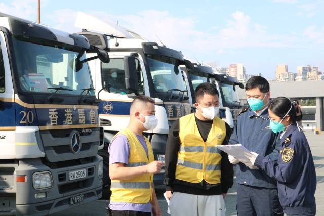 深圳湾海关关员正在对入境马匹实施监管。受访者供图