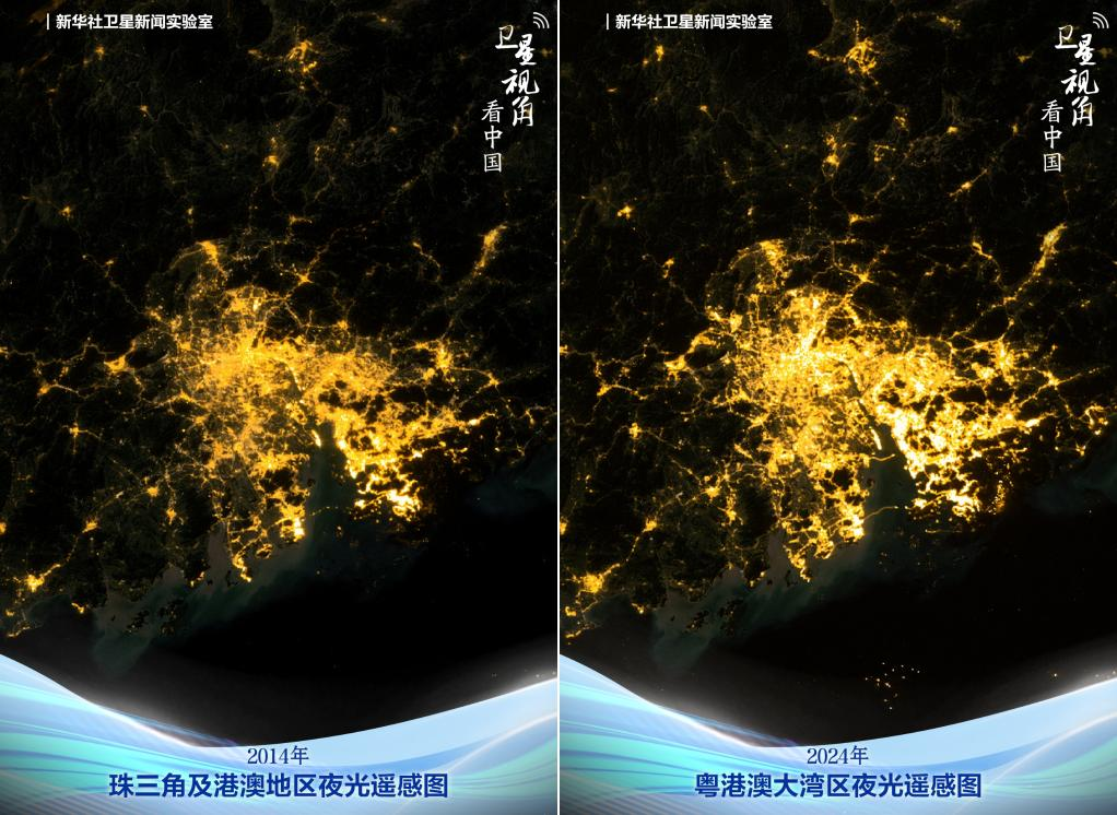 粤港澳大湾区夜光遥感图