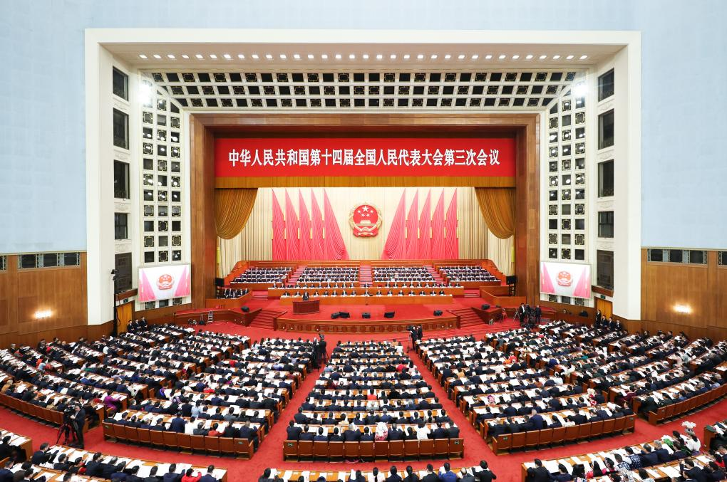 3月5日上午，第十四届全国人民代表大会第三次会议在北京人民大会堂开幕。新华社记者 丁海涛 摄