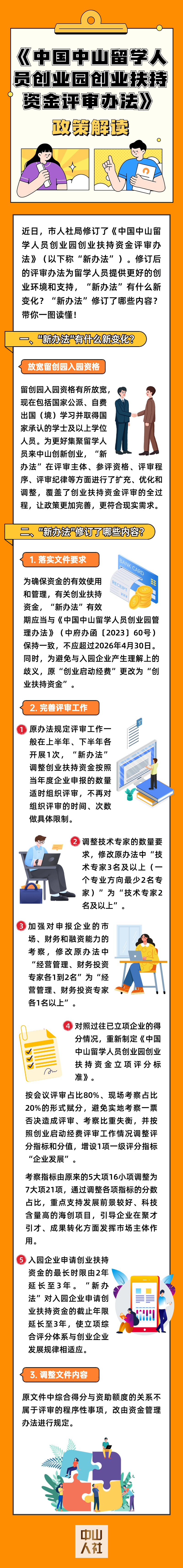 一图读懂《中国中山留学人员创业园创业扶持资金评审办法》政策解读